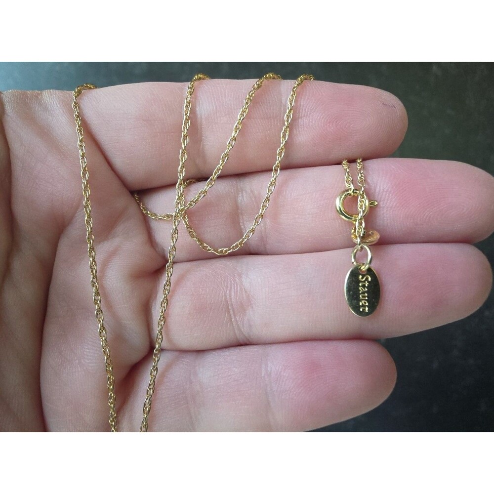 Stauer Italian Gold 925 Sterling Silver Chain Necklace Vintage